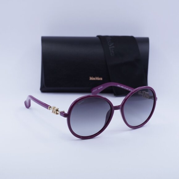 MaxMara EMME15 MM0065 75B Round Sunglasses - Fuxia/Smoke Gradient - Picture 6 of 11